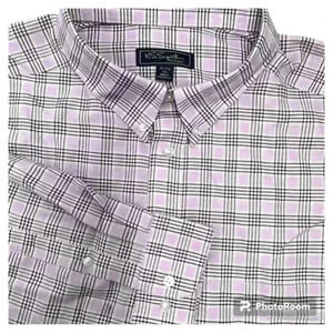 KS‎ Signature Big and Tall Wrinkle Resistant Plaid Oxford Shirt